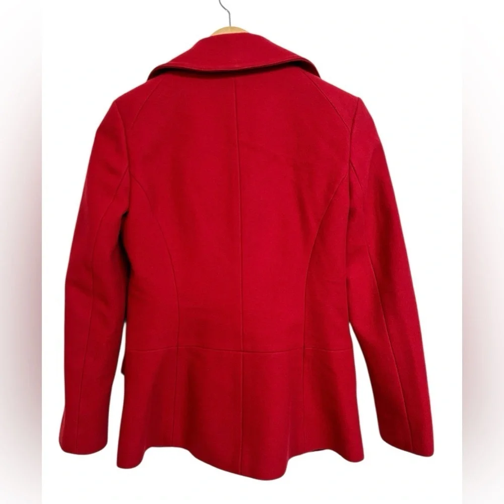 Banana Republic Red Wool Blend Pea Coat Jacket Size XS - Picture 5 of 7